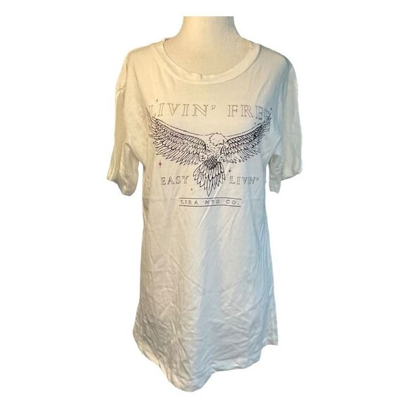 Lira Livin' Free Eagle Graphic Tee Short Sleeve Crewneck L - Picture 1 of 4
